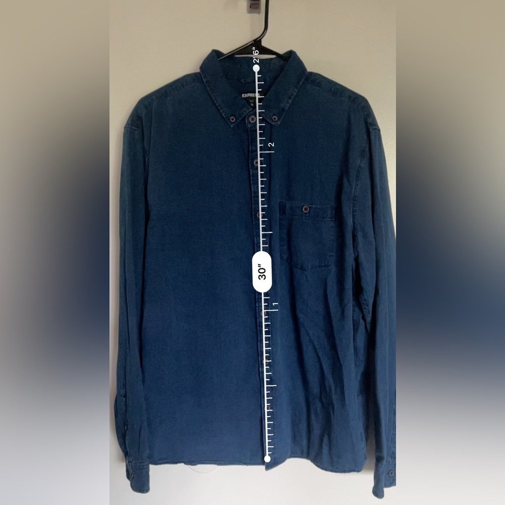 NWOT Express Men’s Corduroy Button Up Long Sleeve Size XL|TG - Picture 7 of 9